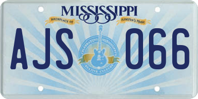 MS license plate AJS066