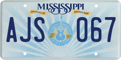 MS license plate AJS067