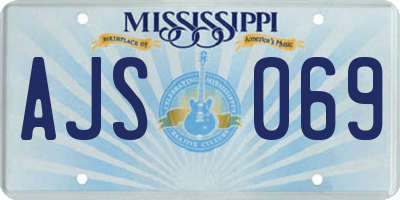 MS license plate AJS069