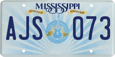 MS license plate AJS073