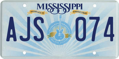 MS license plate AJS074