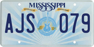 MS license plate AJS079