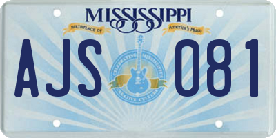 MS license plate AJS081