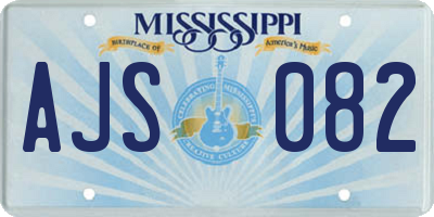 MS license plate AJS082