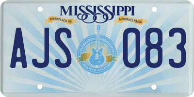 MS license plate AJS083