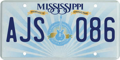 MS license plate AJS086