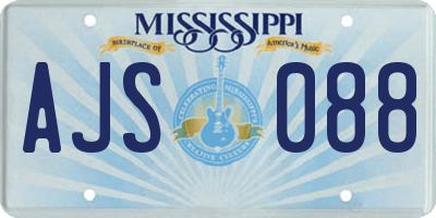 MS license plate AJS088