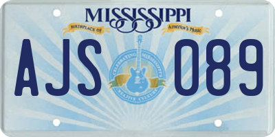 MS license plate AJS089