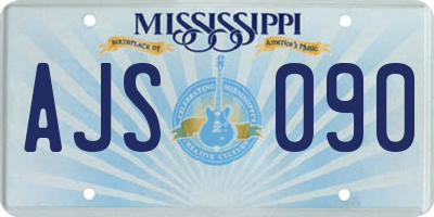 MS license plate AJS090