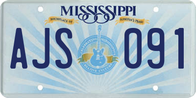 MS license plate AJS091