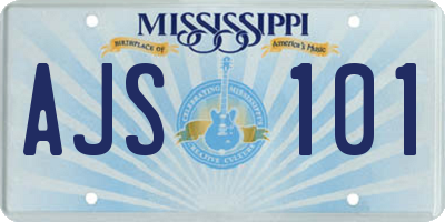 MS license plate AJS101