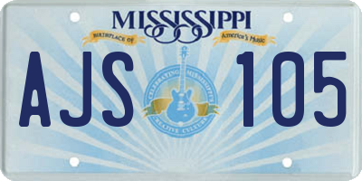 MS license plate AJS105