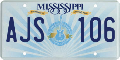 MS license plate AJS106