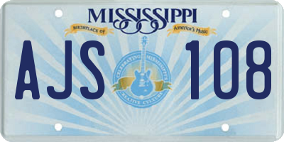 MS license plate AJS108
