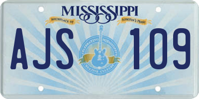 MS license plate AJS109