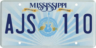MS license plate AJS110