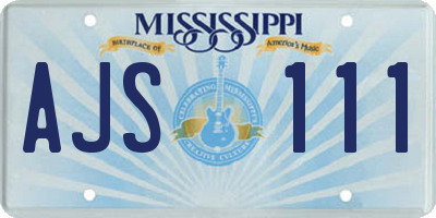 MS license plate AJS111