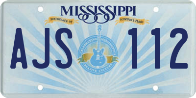MS license plate AJS112