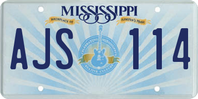 MS license plate AJS114