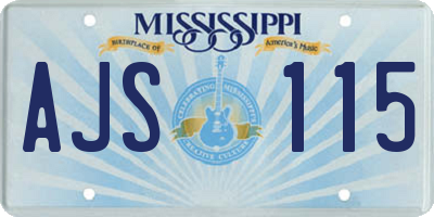MS license plate AJS115