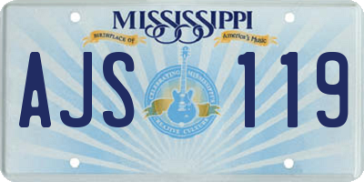 MS license plate AJS119