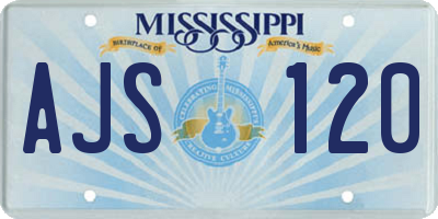 MS license plate AJS120