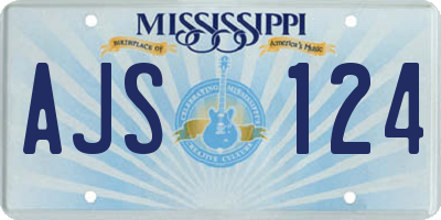 MS license plate AJS124