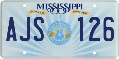 MS license plate AJS126