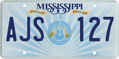 MS license plate AJS127