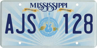 MS license plate AJS128