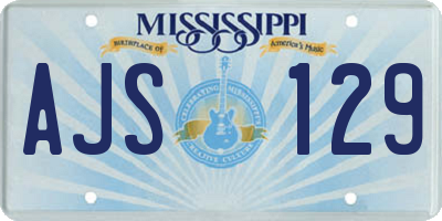 MS license plate AJS129