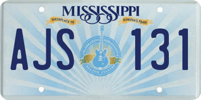 MS license plate AJS131