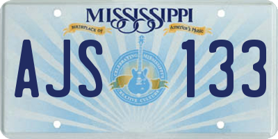 MS license plate AJS133