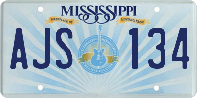 MS license plate AJS134