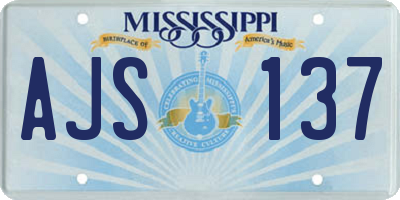 MS license plate AJS137