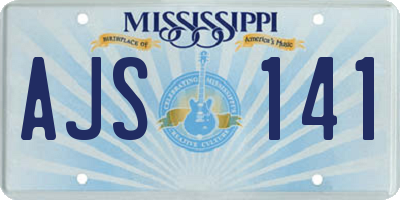 MS license plate AJS141