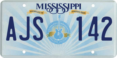 MS license plate AJS142