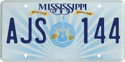 MS license plate AJS144