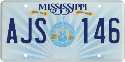 MS license plate AJS146