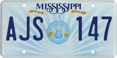 MS license plate AJS147