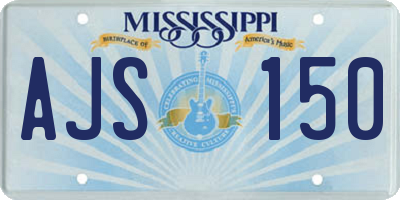 MS license plate AJS150