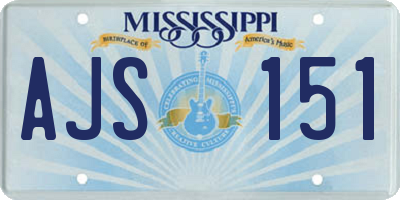 MS license plate AJS151