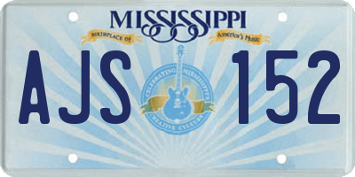 MS license plate AJS152