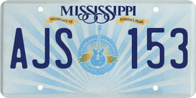 MS license plate AJS153
