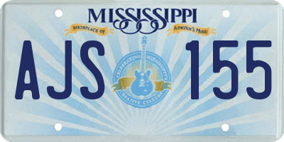 MS license plate AJS155
