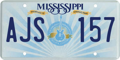 MS license plate AJS157