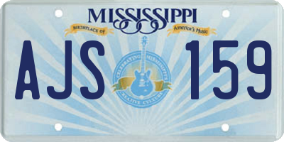 MS license plate AJS159