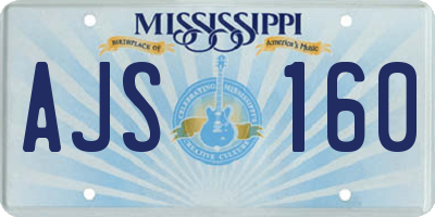 MS license plate AJS160