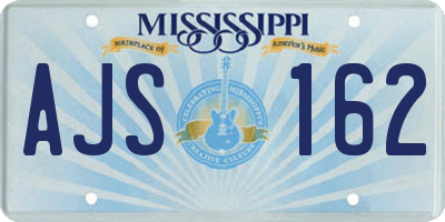 MS license plate AJS162
