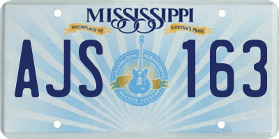 MS license plate AJS163